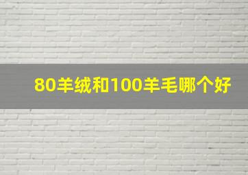 80羊绒和100羊毛哪个好