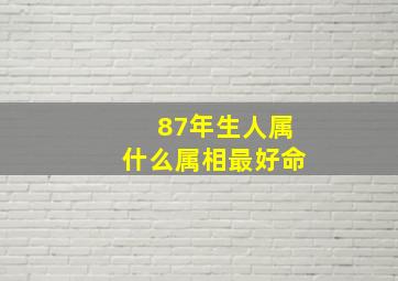 87年生人属什么属相最好命