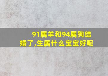 91属羊和94属狗结婚了,生属什么宝宝好呢