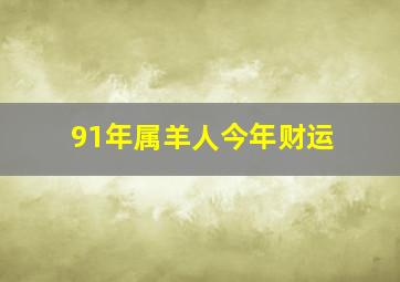 91年属羊人今年财运