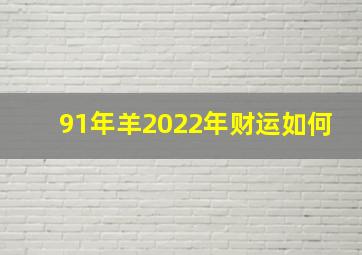 91年羊2022年财运如何