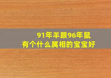 91年羊跟96年鼠有个什么属相的宝宝好