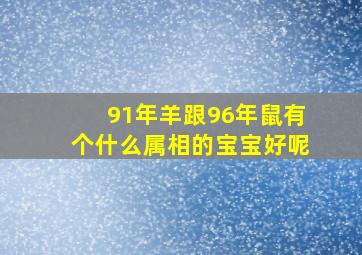 91年羊跟96年鼠有个什么属相的宝宝好呢