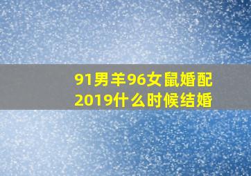 91男羊96女鼠婚配2019什么时候结婚