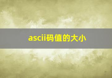 ascii码值的大小