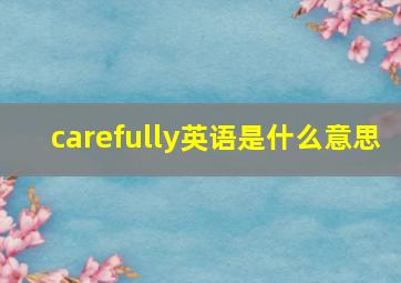 carefully英语是什么意思