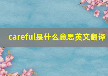 careful是什么意思英文翻译