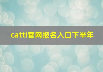 catti官网报名入口下半年