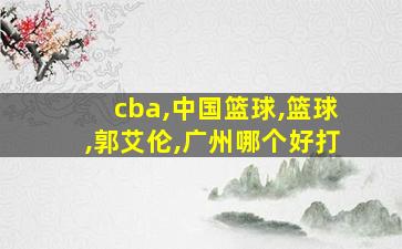 cba,中国篮球,篮球,郭艾伦,广州哪个好打