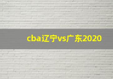 cba辽宁vs广东2020