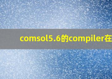 comsol5.6的compiler在哪