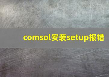 comsol安装setup报错