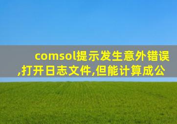 comsol提示发生意外错误,打开日志文件,但能计算成公