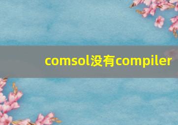 comsol没有compiler