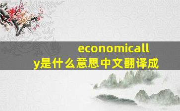 economically是什么意思中文翻译成