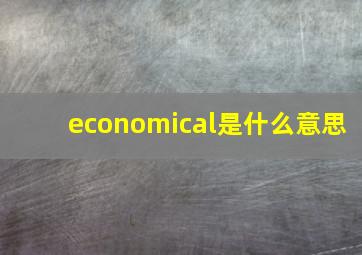 economical是什么意思