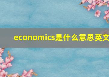 economics是什么意思英文