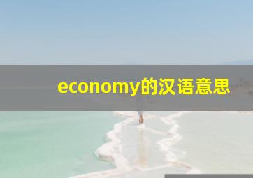 economy的汉语意思