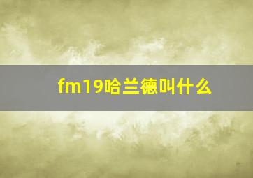 fm19哈兰德叫什么