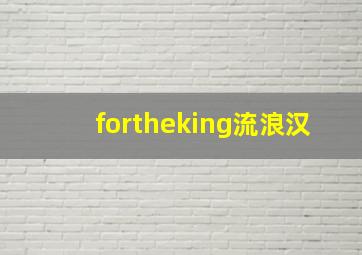 fortheking流浪汉