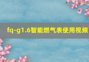 fq-g1.6智能燃气表使用视频