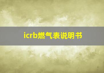 icrb燃气表说明书