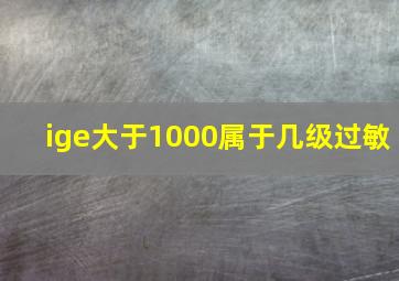 ige大于1000属于几级过敏