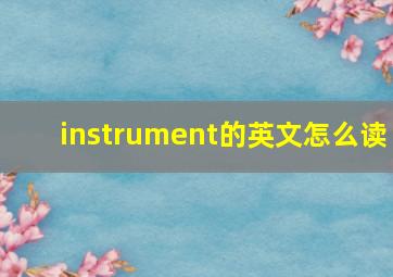 instrument的英文怎么读