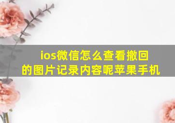 ios微信怎么查看撤回的图片记录内容呢苹果手机