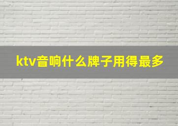 ktv音响什么牌子用得最多