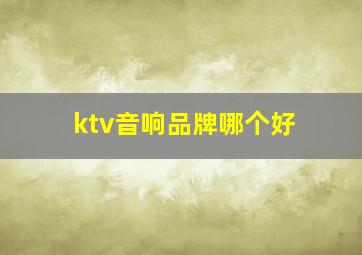 ktv音响品牌哪个好