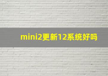 mini2更新12系统好吗