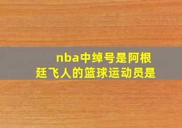 nba中绰号是阿根廷飞人的篮球运动员是