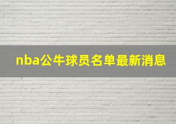 nba公牛球员名单最新消息