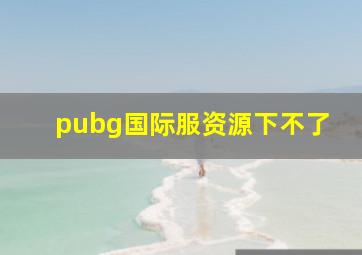 pubg国际服资源下不了