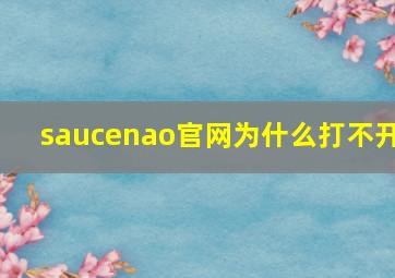 saucenao官网为什么打不开