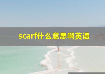 scarf什么意思啊英语