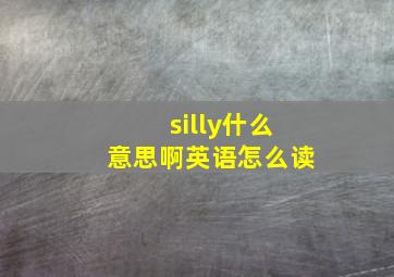 silly什么意思啊英语怎么读