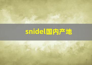 snidel国内产地