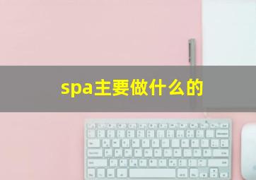 spa主要做什么的