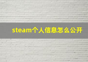 steam个人信息怎么公开