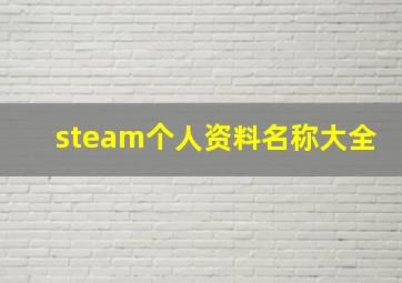 steam个人资料名称大全