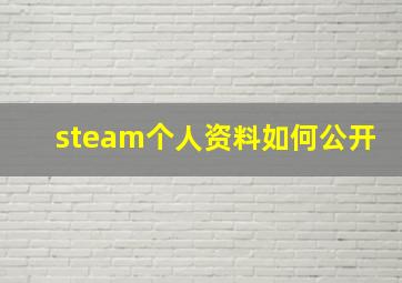 steam个人资料如何公开