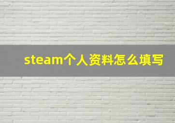 steam个人资料怎么填写