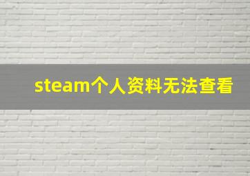 steam个人资料无法查看