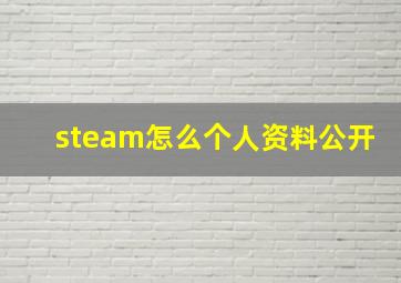 steam怎么个人资料公开