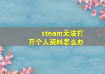 steam无法打开个人资料怎么办