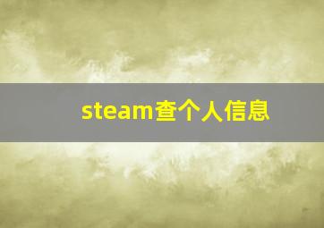 steam查个人信息