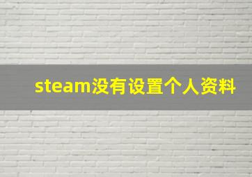 steam没有设置个人资料