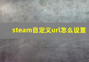 steam自定义url怎么设置